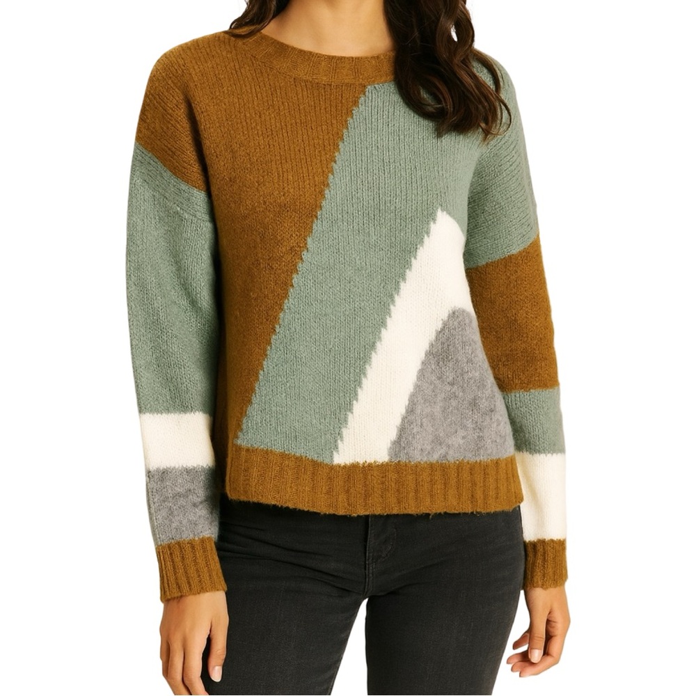 Stitch & Feather Color Block Sweater - Size Medium